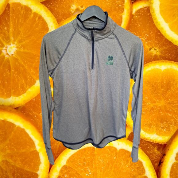 Colosseum Notre Dame 1/4 Zip Long Sleeve With Thumb Hole Shirt Size S - Picture 1 of 6